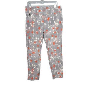 Lisette L Montreal Pull-On Pants Size 14 Style 45802 Floral Stripe Stretch